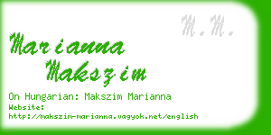 marianna makszim business card